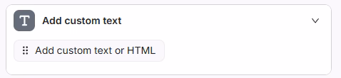 add custom text or html search atlas set up report Builder step 5