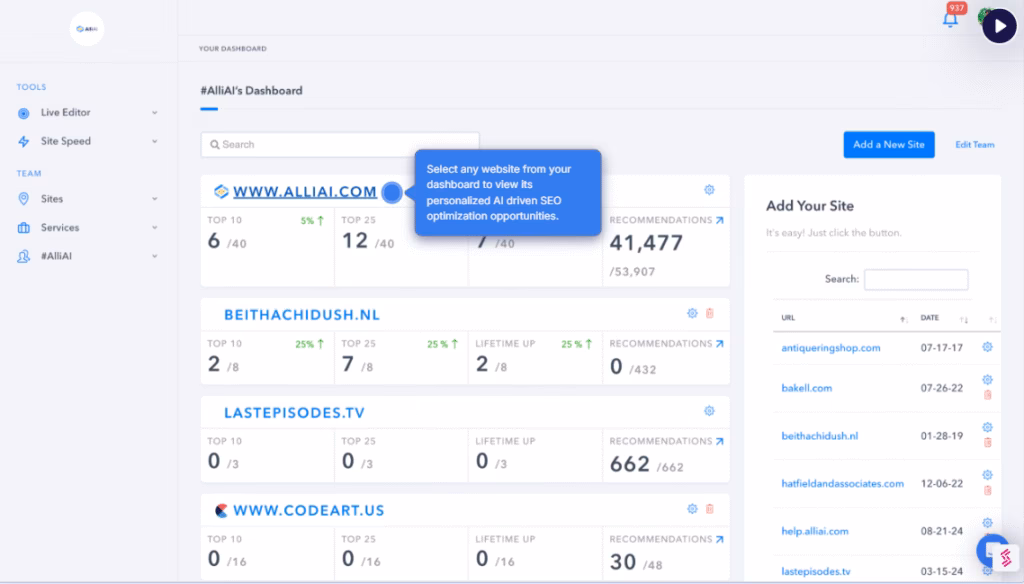 Via Alli AI AlliAI seo tool